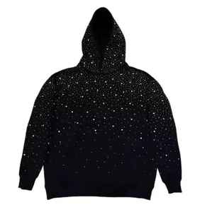 Sweat à capuche unisexe surdimensionné personnalisé avec strass étincelants, en tissu polaire écologique, confortable et chaud, idéal pour le style urbain en hiver - Product Image 5