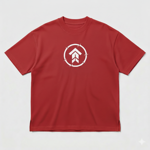 เสื้อยืดโอเวอร์ไซส์สีแดง หนัก 150 กรัม สำหรับผู้ชาย สไตล์สตรีทแวร์ พิมพ์ลายกราฟิก ไหล่ตก ทรงเข้ารูป ผ้าฝ้าย 100% สกรีนลายด้านหน้าได้ - Product Image 1