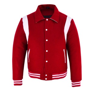TOPEAK SPORTS 100%Custom-Made Red Wool Stand Collar Stripe Varsity <b>Jacket</b> Front Logo Windproof Breathable Winter <b>Heated</b> <b>Jackets</b> - Product Image 6