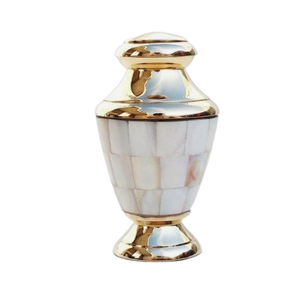 Metal <b>Keepsake</b> Urn for <b>Pet</b> <b>Ash</b> Mother of Pearl Glossy Finishing Unique Design High Quality Urn for Funeral Use - Product Image 3
