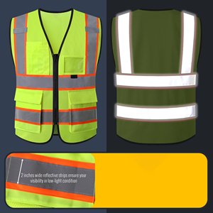 Wholesale Reflective Safety Vest High Vis High Quality Fabric For Nighttime Visibility Construction <b>Workers</b> Safety Uniform - Product Image 6