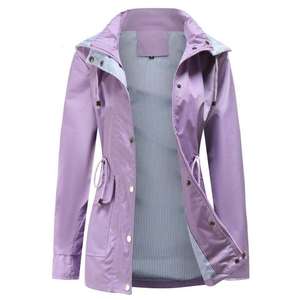 Waterproof Breathable Woven Knitted Canvas <b>Zip</b>-<b>Up</b> Windbreaker <b>Jacket</b> for Custom Pattern Style <b>Women's</b> Excellent Quality - Product Image 4