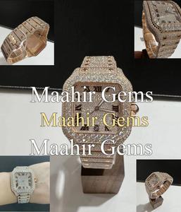 Reloj de Lujo para Hombre, de Acero Inoxidable, con Cristal Cuadrado, Diamantes de Moissanita, Esfera Inteligente, 20 mm, Estilo Hip Hop, Venta al Por Mayor - Product Image 2