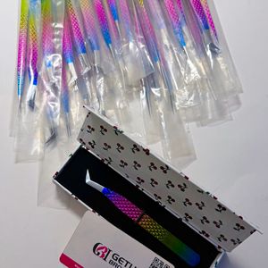 Pince à épiler cils arc-en-ciel Getup Brosons en acier inoxydable, pointes lisses de précision, emballage boîte GBI-EET-3104 10mm - Product Image 5