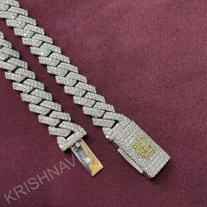 Chaîne gourmette Miami Cuban Link personnalisée plaquée or avec moissanite VVS 10MM, collier de luxe pour homme, bijoux hip-hop glacés, collier statement - Product Image 5