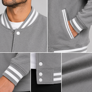 Stylish varsity jacket delivering soft warmth durable performance and sporty sophistication for fashionable casual outerwear use - Product Image 5