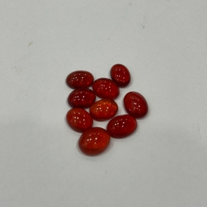 โอปอลไฟเม็กซิกันธรรมชาติ รูปไข่ ขนาด 6x8 มม. คุณภาพเกรด AAAA แบบหลวม สีส้ม ทรงคาโบชอง อัญมณีขายส่ง เกรดเครื่องประดับ หินจากเม็กซิโก - Product Image 5
