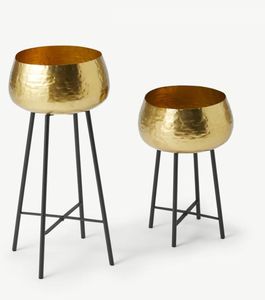 Juego de Soportes Modernos para Plantas de Metal, Marco de Alambre Dorado, Macetas Decorativas para Interiores, Contenedor para Plantas Verdes, Diseño Minimalista - Product Image 3