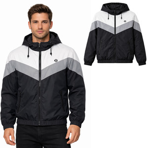 Trendy Lightweight Nylon Windbreaker <b>jacket</b> for <b>men</b> Custom Logo Streetwear Color Block Zip Up High Quality Wholesale Low MOQ - Product Image 1