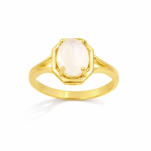 แหวนเงินแท้ 925 ประดับมูนสโตนแอฟริกันทรงรีขอบแปดเหลี่ยม ดีไซน์คลาสสิก ชุบทอง ชุบโรเดียม ผลิตโดยผู้ผลิตอิสระ - Product Image 1