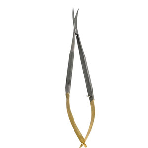 ที่จับเข็ม CASTROVIEJO ของเยอรมัน รุ่น Micro Barraquer แบบโค้ง พร้อมกรรไกรผ่าตัด เครื่องมือผ่าตัดสแตนเลสแบบแมนนวล MOL สำหรับเย็บแผลละเอียด - Product Image 2