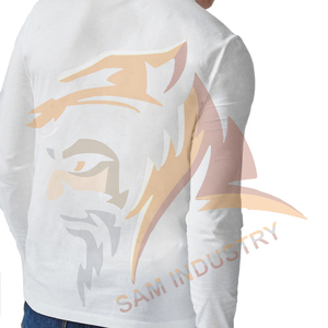 T-shirts à manches longues pour hommes de qualité supérieure, 100% coton, coupe classique, motif uni, impression de logo personnalisée - Product Image 2
