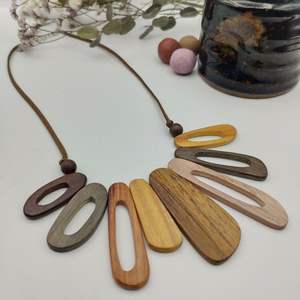 Handmade Luxury Finish Wooden Jewelry Necklace for Women Premium Bamboo and Wood <b>Crafts</b> - Product Image 4