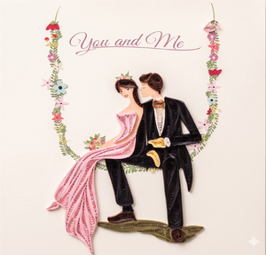 Custom Romantic Couple Theme Quilled <b>Paper</b> Card <b>Handmade</b> Quilling 3D Greeting Card Wholesale Wedding Valentine's Day - Product Image 1