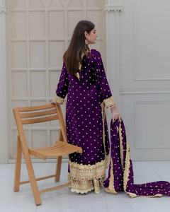 2024 nuevo traje Sharara paquistaní Georgette pesado de moda para mujer de proveedor indio disponible a precio mayorista - Product Image 6