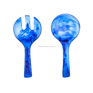 Cuchara para servir ensalada de resina de menta de alto brillo, juego de vajilla de cubiertos de alta calidad, decoración superior de cocina clásica para bodas, manualidades RF - Product Image 6
