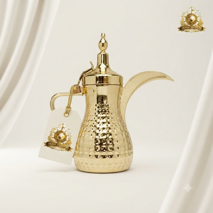 Cafetière arabe en or Skies Traders, Dallah, bouilloire à thé orientale en métal avec couvercle, design traditionnel - Product Image 5