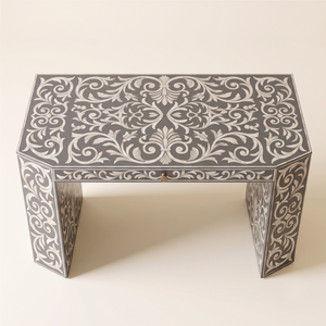 Elegante Mesa Consola con Incrustaciones de Hueso, Ecológica, de Alta Calidad, Personalizable, Mueble Decorativo Moderno para Sala de Estar, Hecho a Mano con Detalles - Product Image 3