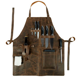 Premium <b>Leather</b> Waist <b>Apron</b> Durable Stylish Sleeveless Lightweight Eco-Friendly Multi-Pocket Design Customizable Factory Direct - Product Image 5