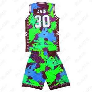 Blaze Fight Wear uniforme de baloncesto Unisex adulto verano baloncesto pantalones cortos de alta calidad compatible personalizado transpirable Jersey conjunto - Product Image 4