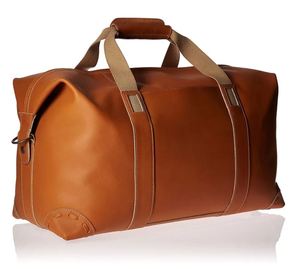 Sac de voyage rectangulaire en cuir avec poignée supérieure et fermeture éclair pour homme - Product Image 5