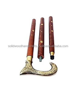 Bastones de madera de alta calidad 100% con diseñador de mango de latón decorativo para tamaño personalizado a la venta - Product Image 2