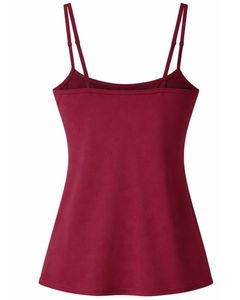 Débardeur Camisole Femme Bordeaux Ajustable à Bretelles, Coupe Slim, Extensible, Décontracté, Basique, Été, Doux et Confortable pour le Quotidien - Product Image 4