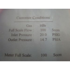 NEW Unit UFC-<b>1660</b>, HBr, 100 SCCM, CALIBRATION SHEET - Trusted Global Legacy Semiconductor Equipment and Parts at - Product Image 3