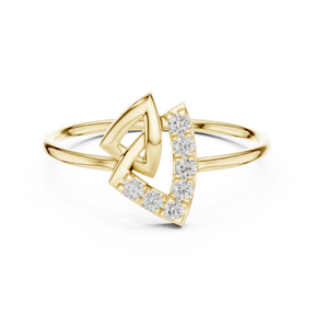 Round Cut Diamond <b>Ring</b> 18K Yellow Gold Stackable Band IGI Certied Micro Insert Jewelry for Gift Wedding New Growm Diamond - Product Image 1
