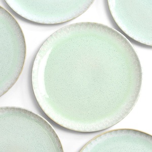 Plato de Cena de Cerámica con Acabado Glaseado Menta Fresca, Textura Suave Moteada, Borde Brillante, Vajilla Resistente para el Hogar Moderno - Product Image 5