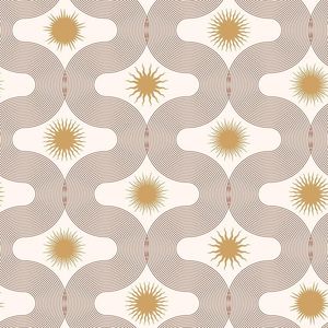 Papel Tapiz Mosaico de Arte Abstracto Moderno Boho Beige/Amarillo, Papel Adhesivo Geométrico para Pared, Revestimiento de Pared Vintage - Product Image 1