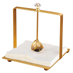 Boîte à mouchoirs en métal blanc et or ornée avec support pour téléphone pour une décoration coordonnée, disponible au prix de gros - Product Image 5