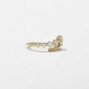 Anillo apilable de 5 diamantes cultivados en laboratorio, oro macizo de 10K/14K, moderno, redondo, para boda, regalo de aniversario para mujer, venta al por mayor - Product Image 3
