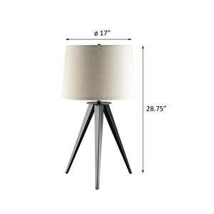 Lampada da terra a treppiede grigio e nero - Product Image 5