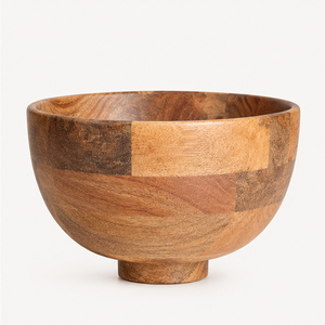 Bol à salade en bois de manguier fait main, grand bol à fruits en bois écologique pour la décoration de la cuisine, bol en bois massif durable - Product Image 3