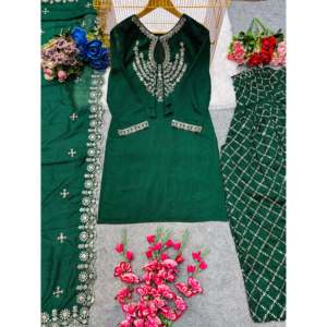 Hermoso Top Bottom y Dupatta Set para Fiestas para Mujer - Product Image 3