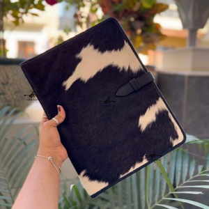 New Arrival Cowhide Leather Business Portfolio Binder Manufacture Multi-function <b>Document</b> File <b>Folder</b> With Card Holder - Product Image 1