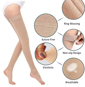 Bas de contention à compression graduée, antidérapants, en mélange de spandex, 20-30 mmHg, respirants, unisexe, anti-gonflement et anti-entorse, pour tous - Product Image 5