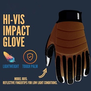 Guantes de Seguridad para Exteriores, Protección UV, Impermeables, Antideslizantes, de Cuero, Unisex, Invierno, Naranja y Negro - Product Image 2