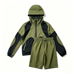 Ensemble de survêtement pour homme en nylon sportif brodé sur mesure, résistant à l'eau, respirant, coupe-vent avec fermeture éclair - Product Image 5