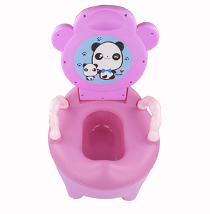 Vinh Nam Pink Panda Kids <b>Potty</b> Chair with Handles Cartoon Design for Babies and Toddlers Plastic Non-Slip Base - Product Image 2