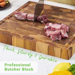 Tabla de Cortar de Madera Natural |   Tabla de cortar resistente y duradera para cocinas tradicionales y modernas - Product Image 4