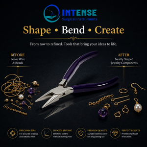 Pince à bec rond professionnelle pour la fabrication de bijoux, en acier inoxydable de précision, outil de cintrage de fil, poignée personnalisée, vente en gros - Product Image 4