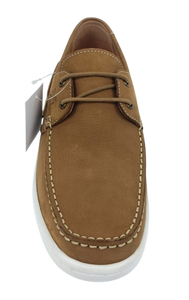 Mocasines de hombre de nubuck molido color marrón tabaco, con puntera cerrada, sin cordones, para oficina y carrera profesional, cómodos, con suela exterior de TPR y entresuela de piel de oveja de color liso. - Product Image 2