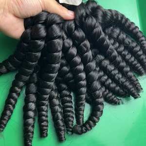 Cloudyhair High Quality 30-Inch Double Drawn Virgin Hair Weft Black Bouncy <b>Curly</b> Vietnamese Silk Human Hair <b>Bundle</b> Stretched - Product Image 1