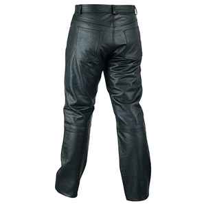 Plus Size Women's Black Leather Look Moto Biker Pants Straight Fit High Waist Full Length Autumn Style Casual Streetwear - Product Image 3