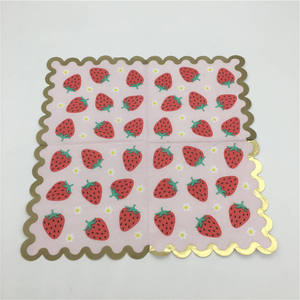 Wholesale OEM/ ODM Customized <b>Color</b> Strawberry Printed Christmas Custom Decorative <b>Tissue</b> <b>Paper</b> Napkins - Product Image 1