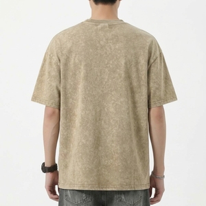 เสื้อยืดสไตล์วินเทจพรีเมียมสำหรับผู้ชาย ผ้าฝ้าย 100% เนื้อหนา ทรงโอเวอร์ไซส์ ทรงบ็อกซี่ ผ่านการซักแบบวอชฟินิช ด้านหน้าเป็นมิตรต่อสิ่งแวดล้อม สตรีทแวร์ลำลอง - Product Image 4