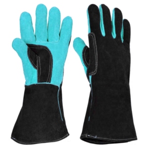 Heavy-Duty Reinforced Cowhide Split Leather Safety <b>Gloves</b> Industrial Welders BBQ Firefighting Waterproof Hand Protection - Product Image 5