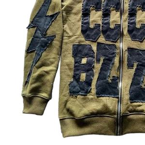 Conjunto de Sudadera con Capucha Oversize y Pantalones Cortos Y2K Personalizado para Hombre, con Parches Desgastados, Venta al por Mayor OEM 2026 - Product Image 4